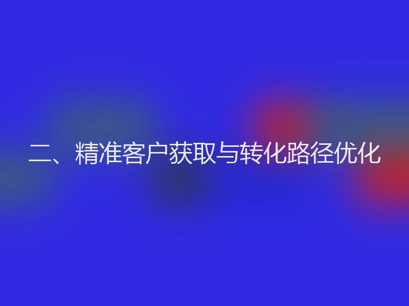 二、精准客户获取与转化路径优化