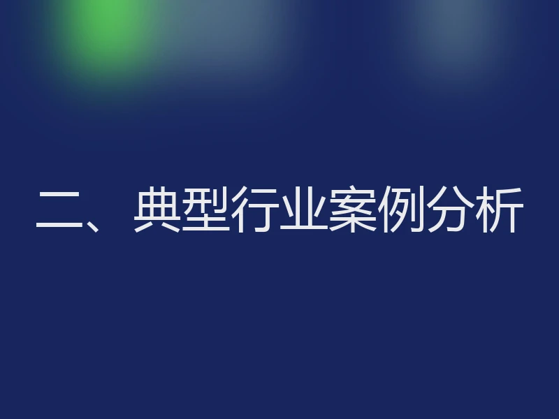 二、典型行业案例分析