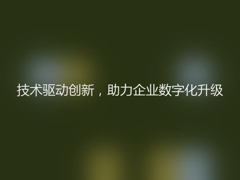技术驱动创新，助力企业数字化升级