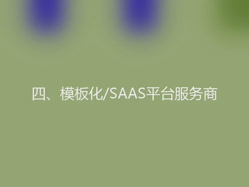 四、模板化/SAAS平台服务商