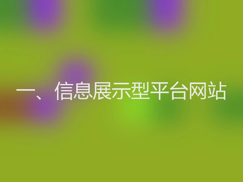 一、信息展示型平台网站