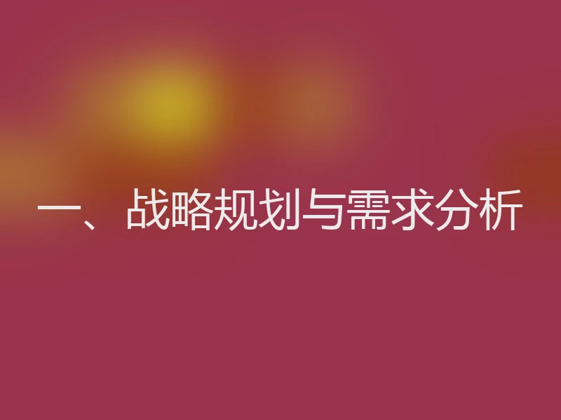 一、战略规划与需求分析