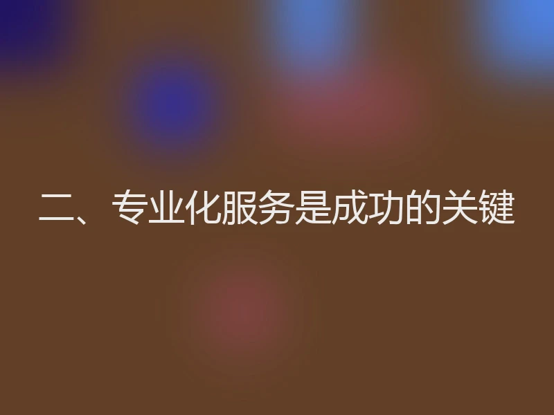 二、专业化服务是成功的关键