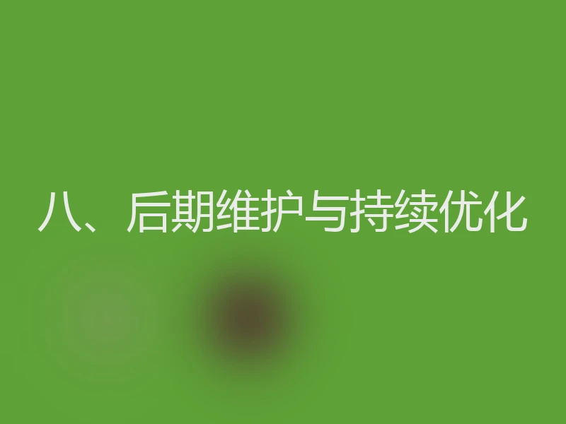 八、后期维护与持续优化