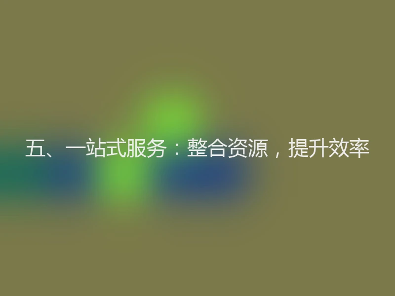 五、一站式服务：整合资源，提升效率