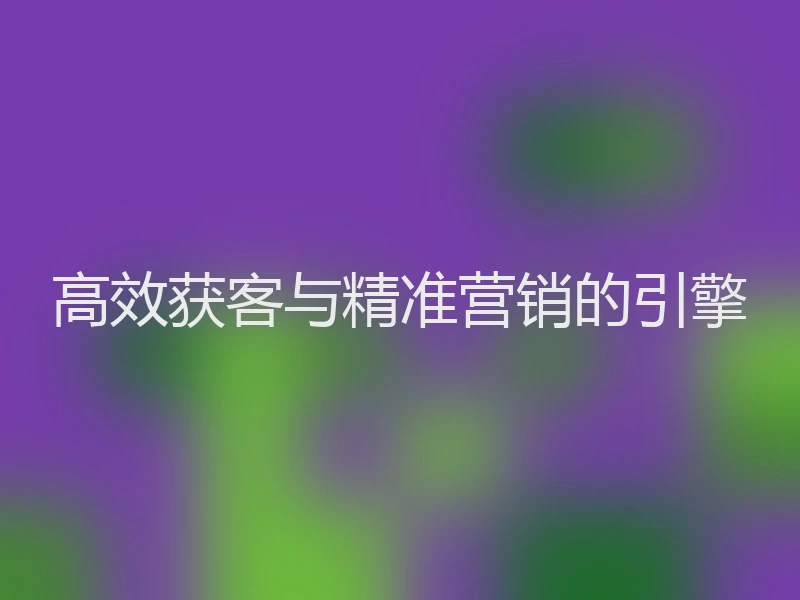 高效获客与精准营销的引擎