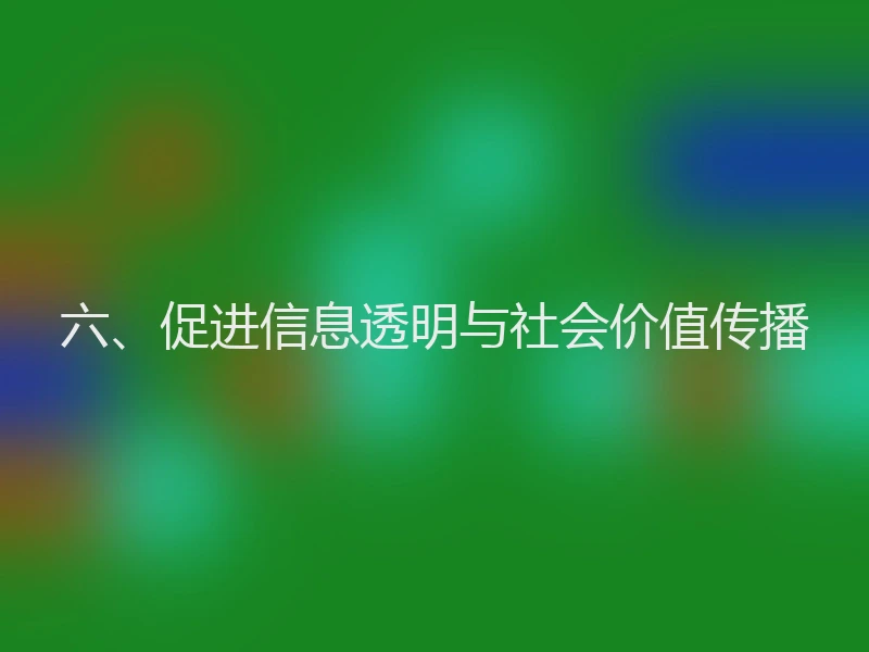 六、促进信息透明与社会价值传播
