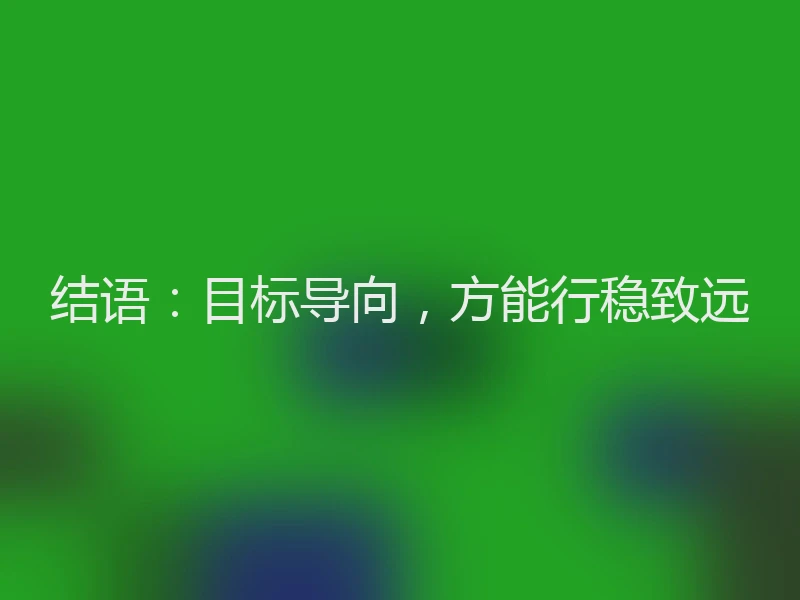 结语:目标导向,方能行稳致远