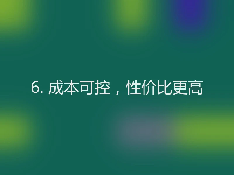 6. 成本可控，性价比更高