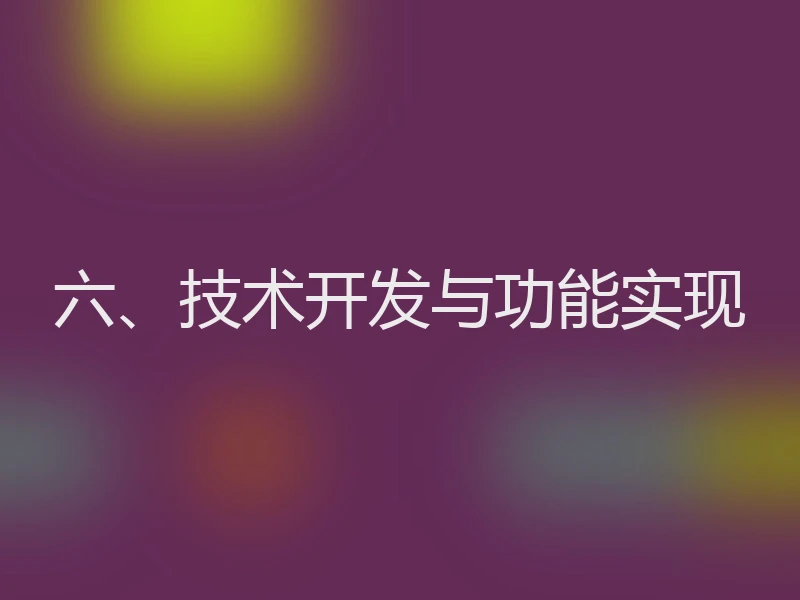 六、技术开发与功能实现
