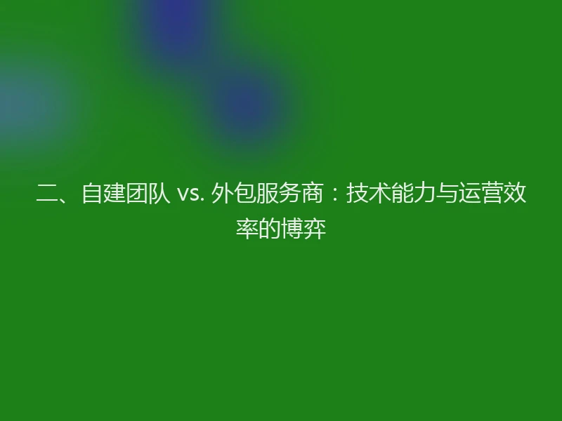 二、自建团队 vs. 外包服务商:技术能力与运营效率的博弈