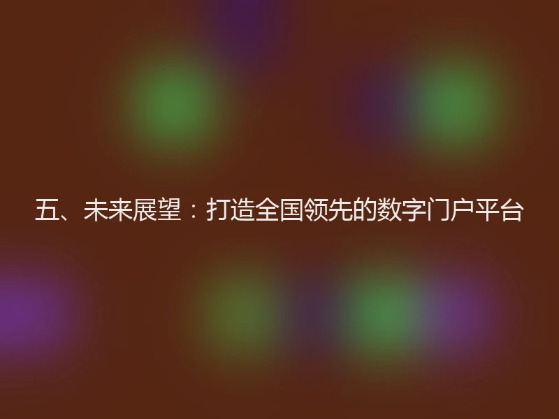 五、未来展望：打造全国领先的数字门户平台