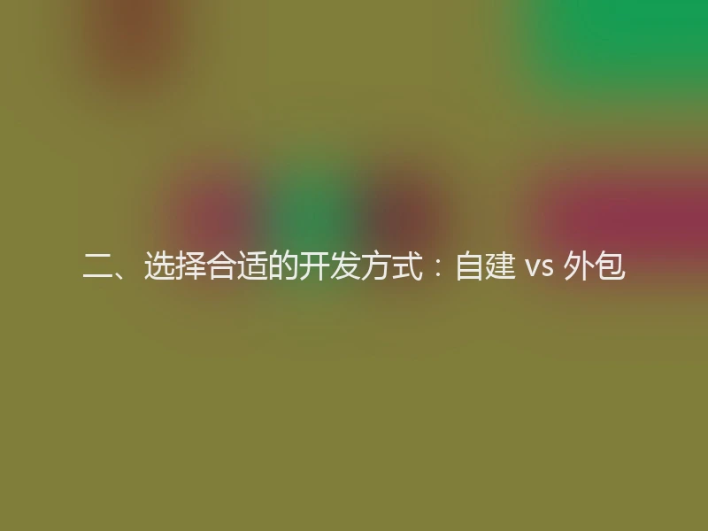 二、选择合适的开发方式：自建 vs 外包