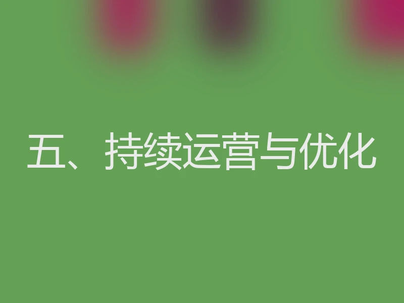 五、持续运营与优化