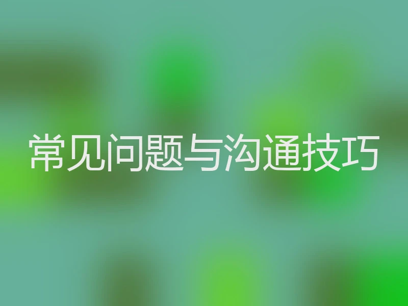 常见问题与沟通技巧