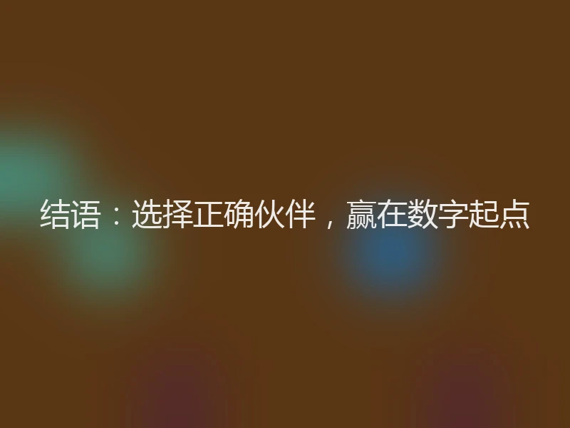 结语：选择正确伙伴，赢在数字起点