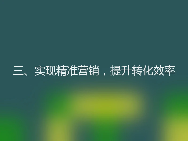 三、实现精准营销,提升转化效率