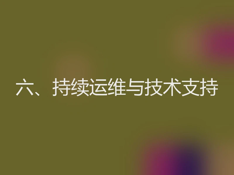 六、持续运维与技术支持