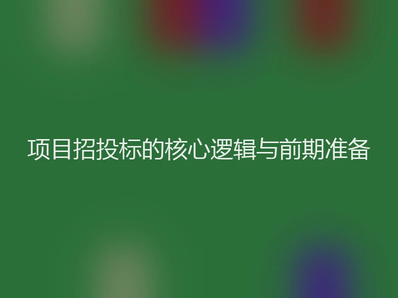 项目招投标的核心逻辑与前期准备