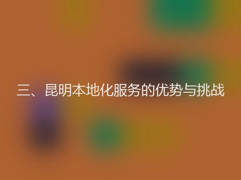 三、昆明本地化服务的优势与挑战