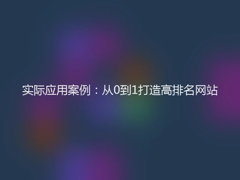 实际应用案例：从0到1打造高排名网站