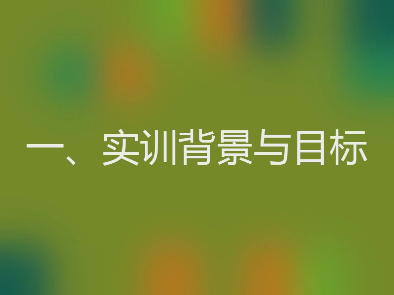 一、实训背景与目标