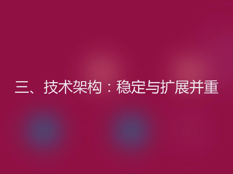 三、技术架构：稳定与扩展并重