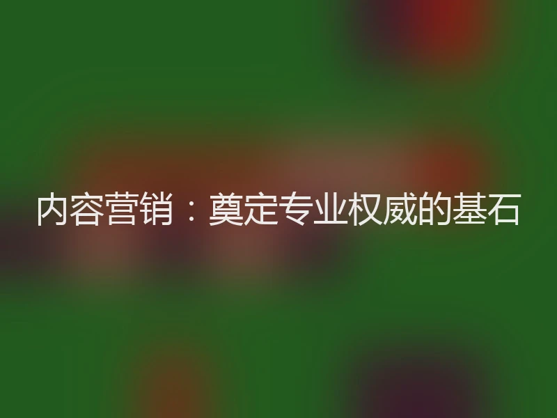 内容营销：奠定专业权威的基石