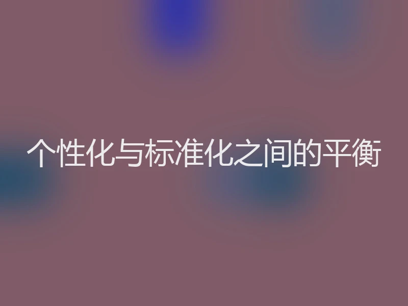 个性化与标准化之间的平衡