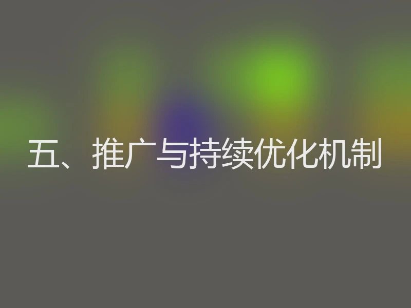 五、推广与持续优化机制