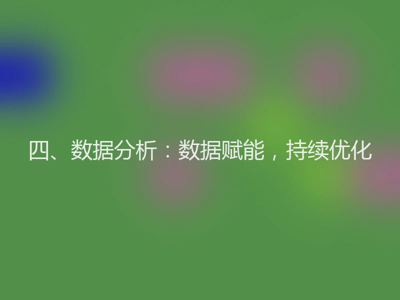 四、数据分析：数据赋能，持续优化