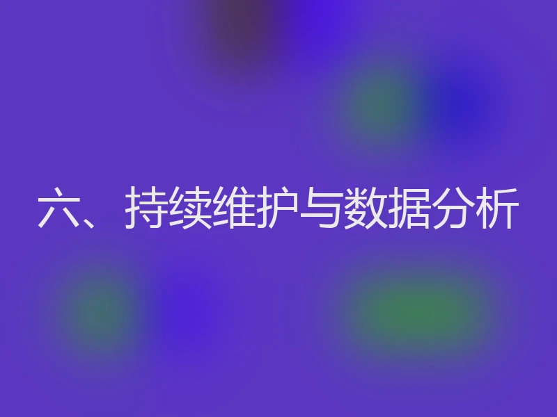 六、持续维护与数据分析