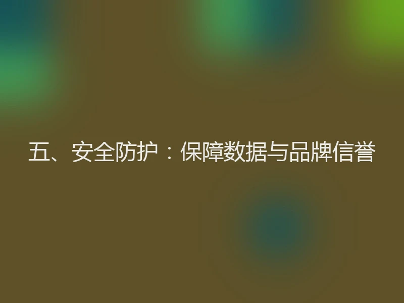 五、安全防护：保障数据与品牌信誉