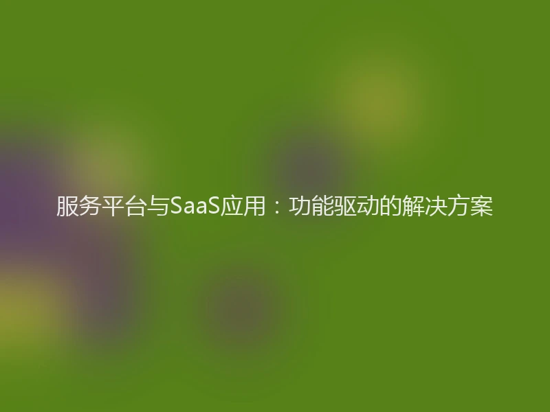 服务平台与SaaS应用：功能驱动的解决方案