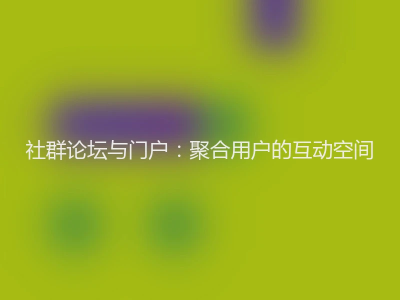 社群论坛与门户：聚合用户的互动空间