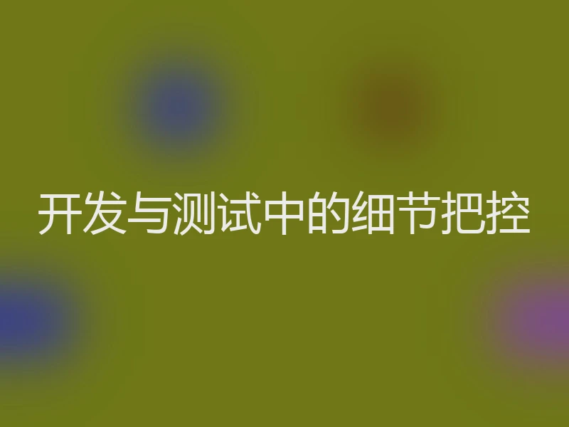 开发与测试中的细节把控