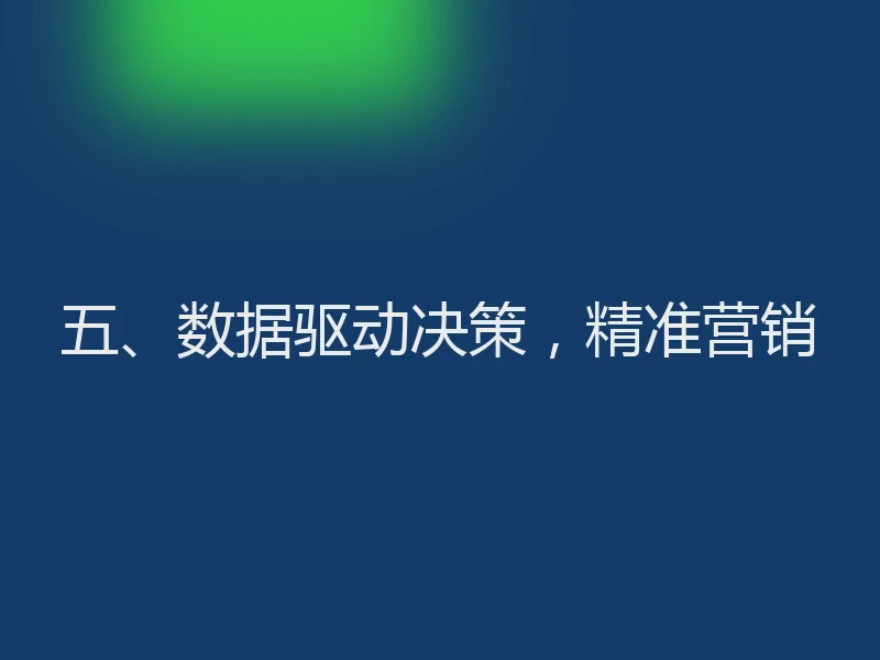 五、数据驱动决策，精准营销