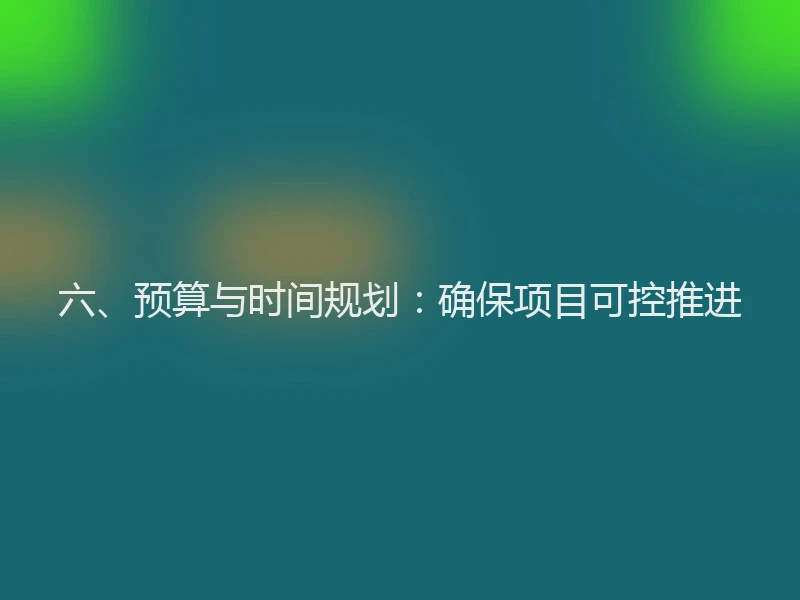 六、预算与时间规划:确保项目可控推进