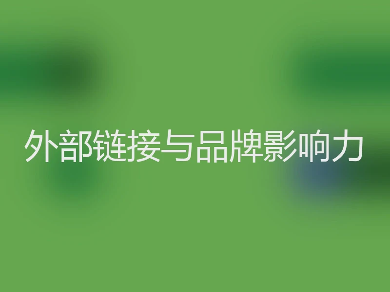 外部链接与品牌影响力