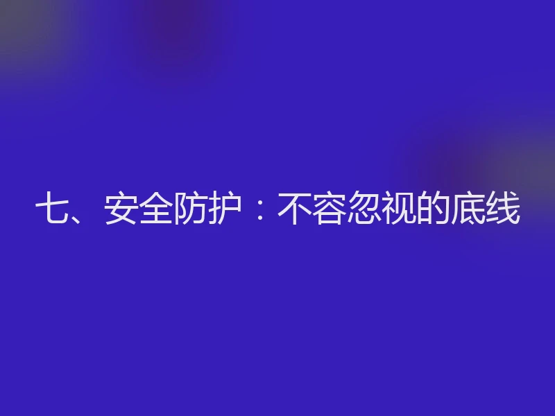 七、安全防护：不容忽视的底线