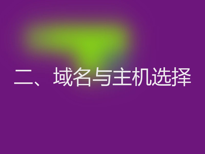 二、域名与主机选择