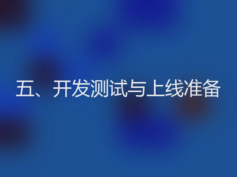 五、开发测试与上线准备