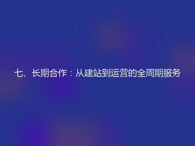 七、长期合作：从建站到运营的全周期服务