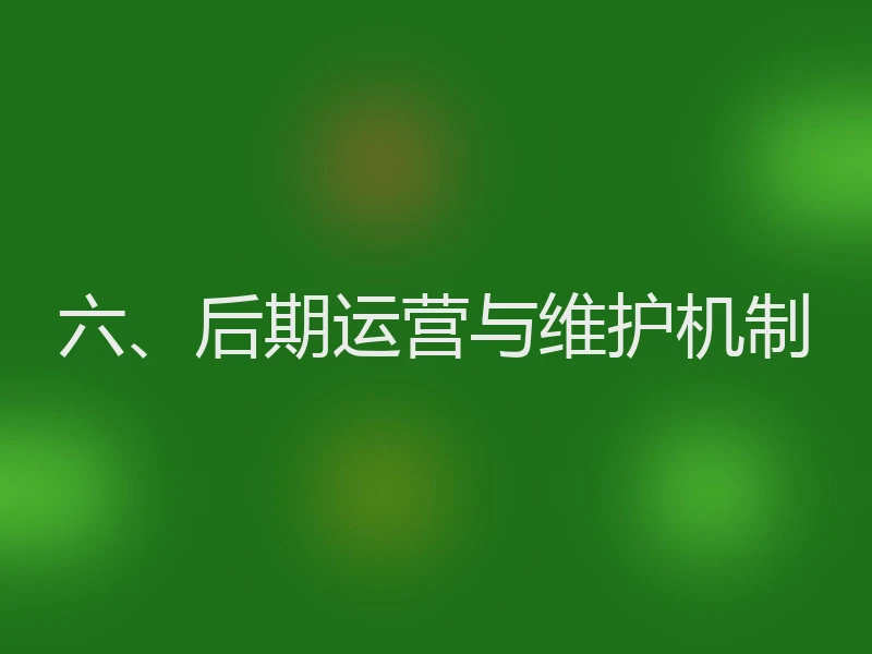六、后期运营与维护机制