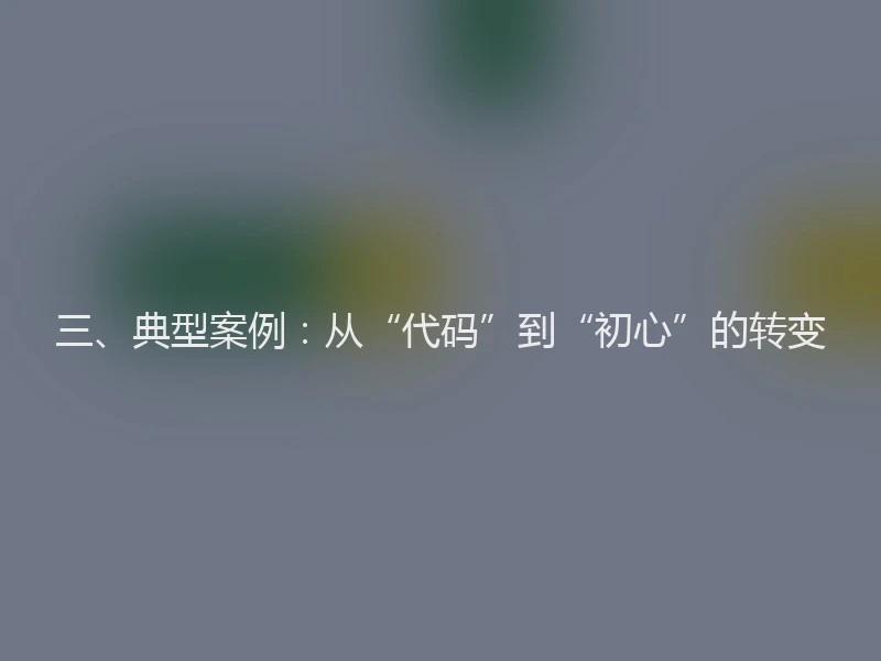 三、典型案例:从“代码”到“初心”的转变