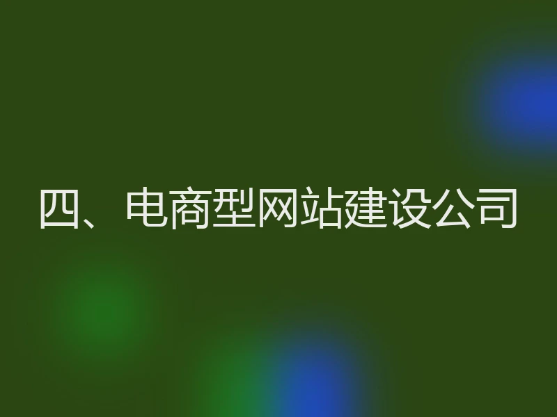 四、电商型网站建设公司