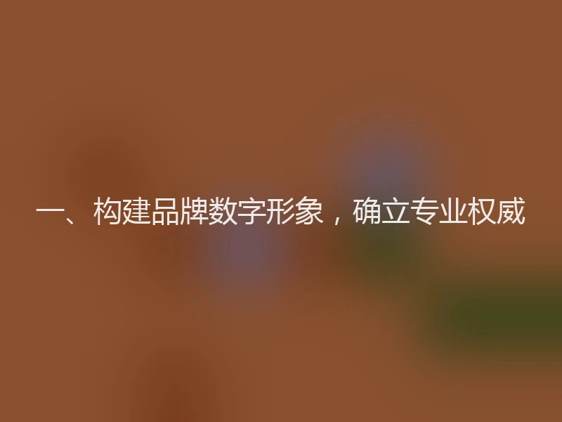 一、构建品牌数字形象,确立专业权威