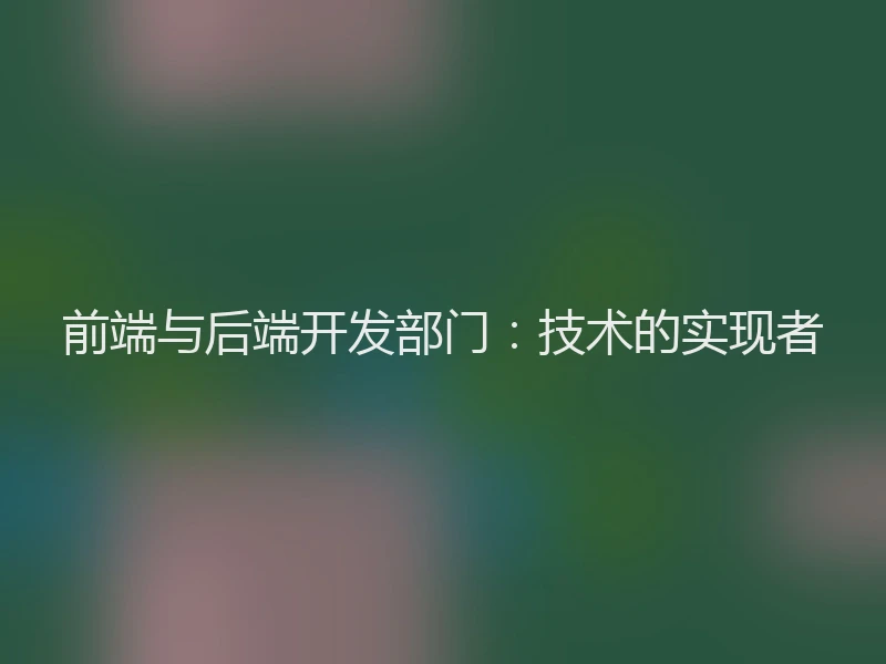 前端与后端开发部门：技术的实现者