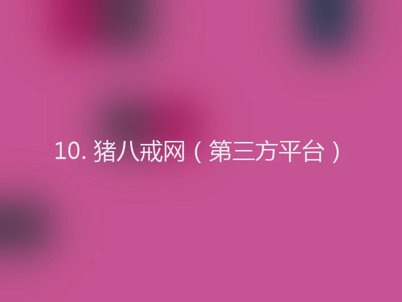 10. 猪八戒网（第三方平台）
