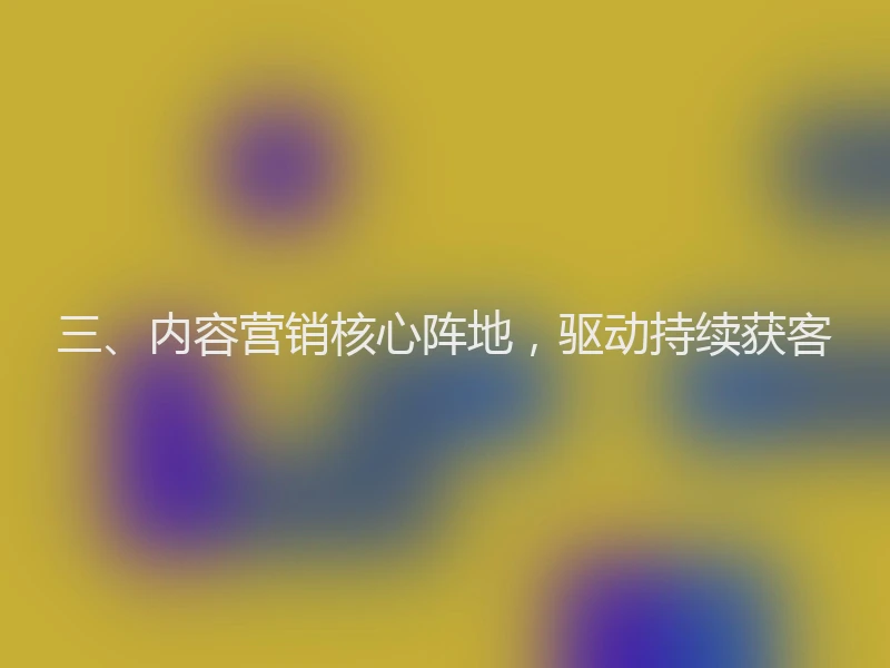 三、内容营销核心阵地,驱动持续获客